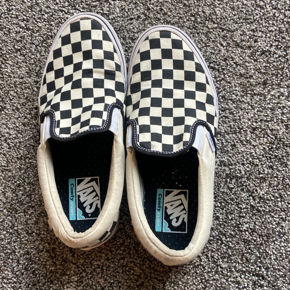 Vans checkered slip ons